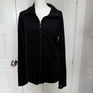 Core  Black Women's Quick Dry Jacket With Thumb Holes